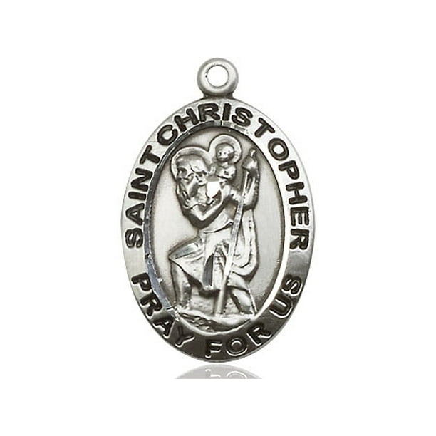 Details about   Sterling Silver Large Antique Finish St Christopher Pendant 